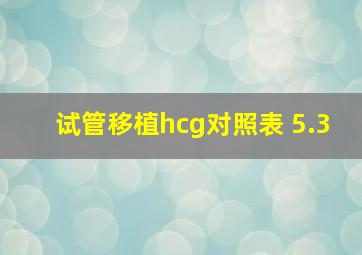 试管移植hcg对照表 5.3